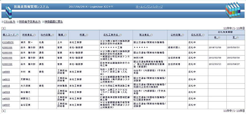 技術者管理システム